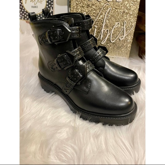 A New Day Calypso Buckle Boots Black sz 6 - Picture 1 of 6